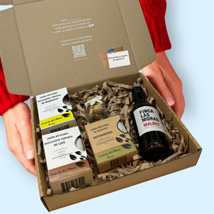 Pack De Regalo Vino Tinto ,jabon Corporal De Café, Jabón Corporal De Maracuyá, Jabón De Eucalipto